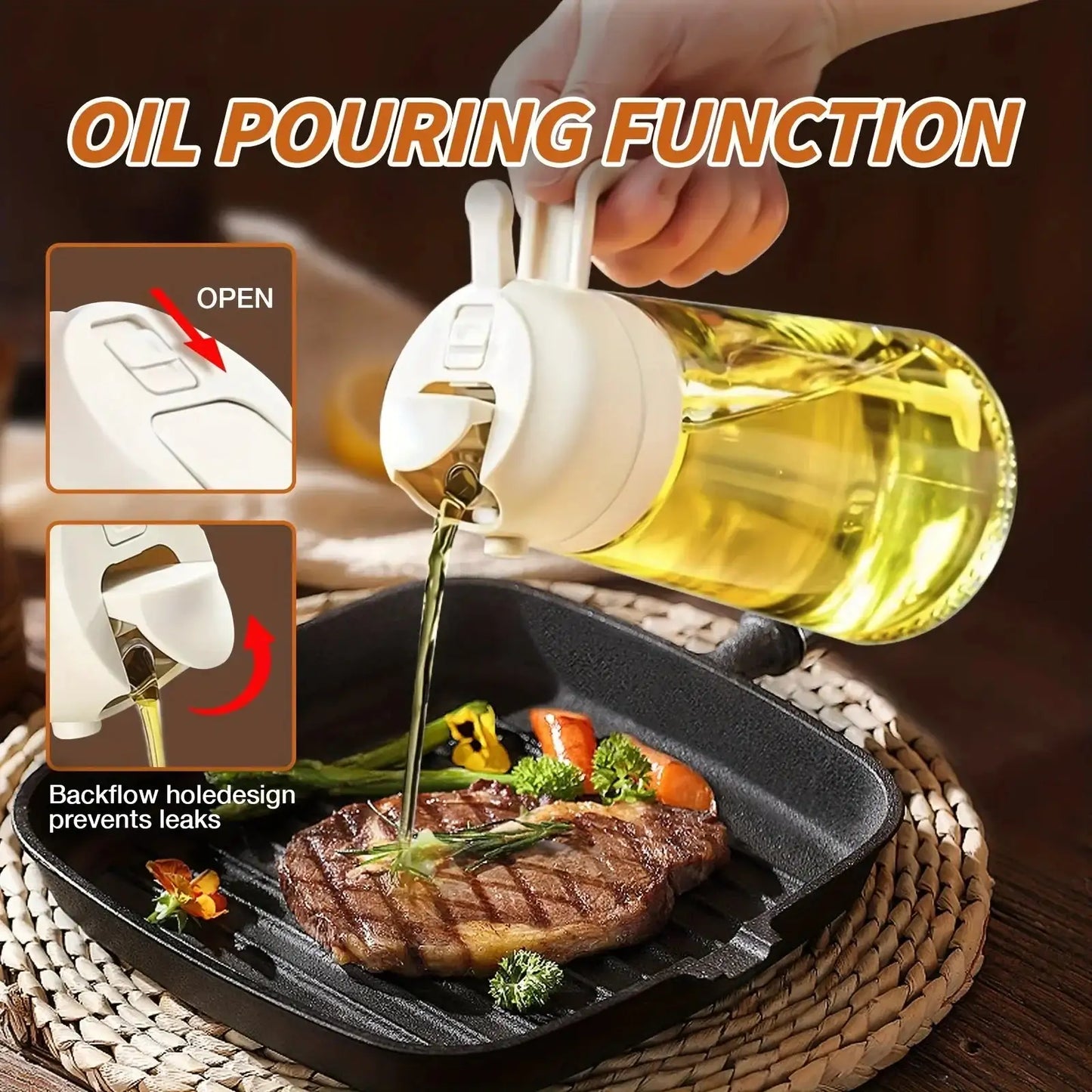 Oil Sprayer & Dispenser for Kitchen